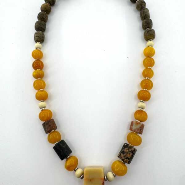 Bog Oak Necklace - Fossil Jewelry - Artisan Crafted Wood Pendant