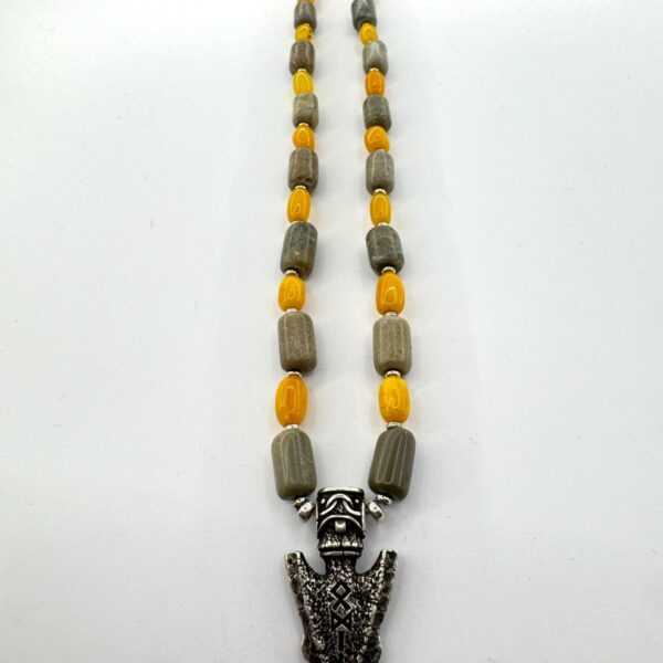 Baltic Amber Viking Necklace Fossil Sea Pebbles Silver