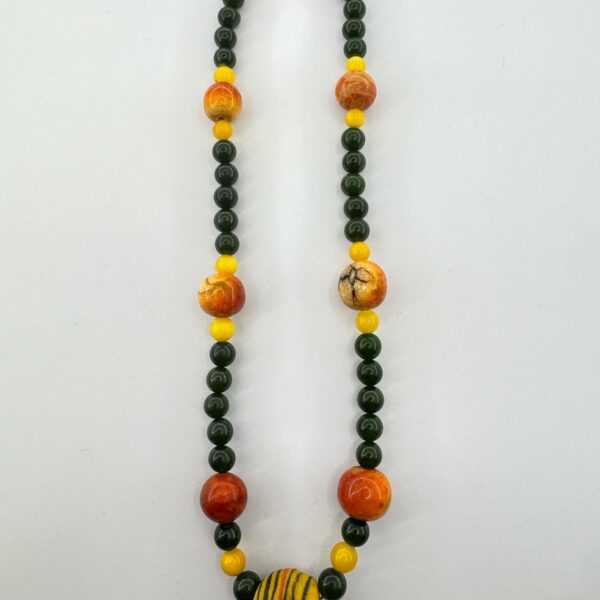Jade Amber | African Glass Beaded Necklace